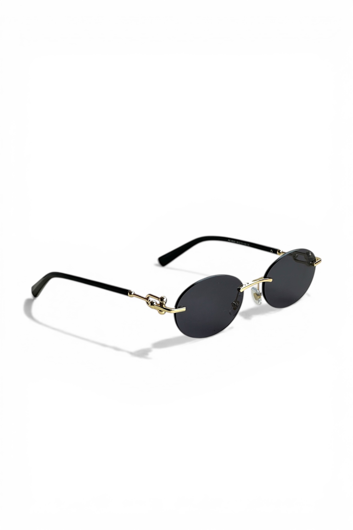 REN EYEWEAR DERLA Metal Oval Kadın Güneş Gözlüğü Siyah Kesme Cam | Gold Detaylı UV400 Korumalı Minimal Uv400 - Görsel 3