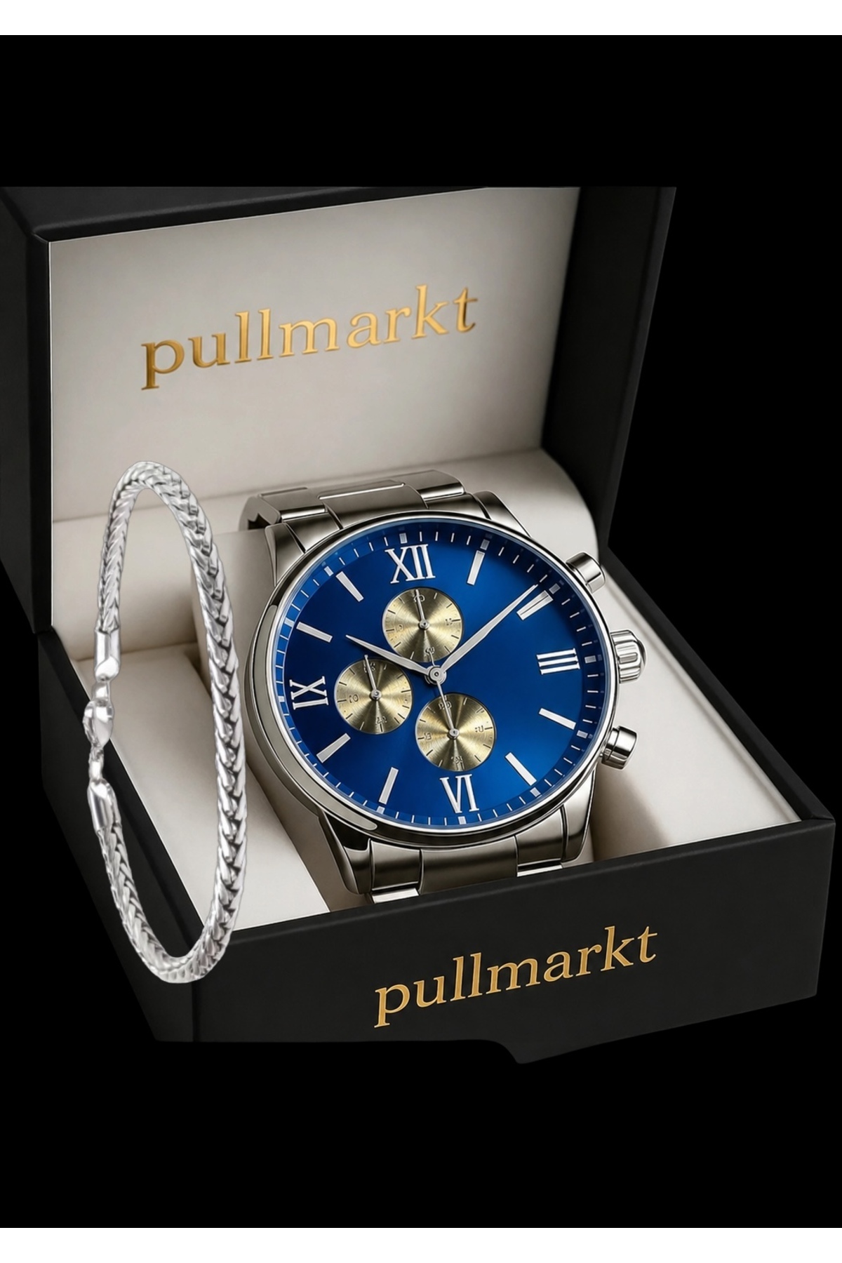 pullmarkt BABALAR GÜNÜ HEDİYESİ - Çelik - Erkek Analog Kol Saati + Bileklik