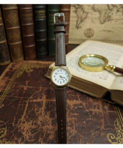 QUARTZ Vintage Kadın Kol Saati Retro Minimal Model Koyu Kahve Renk Hakiki Deri Kordon Gold Kasa