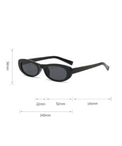 REN EYEWEAR Loren Slim Tasarım Ince Siyah Güneş Gözlüğü Popüler - Görsel 3