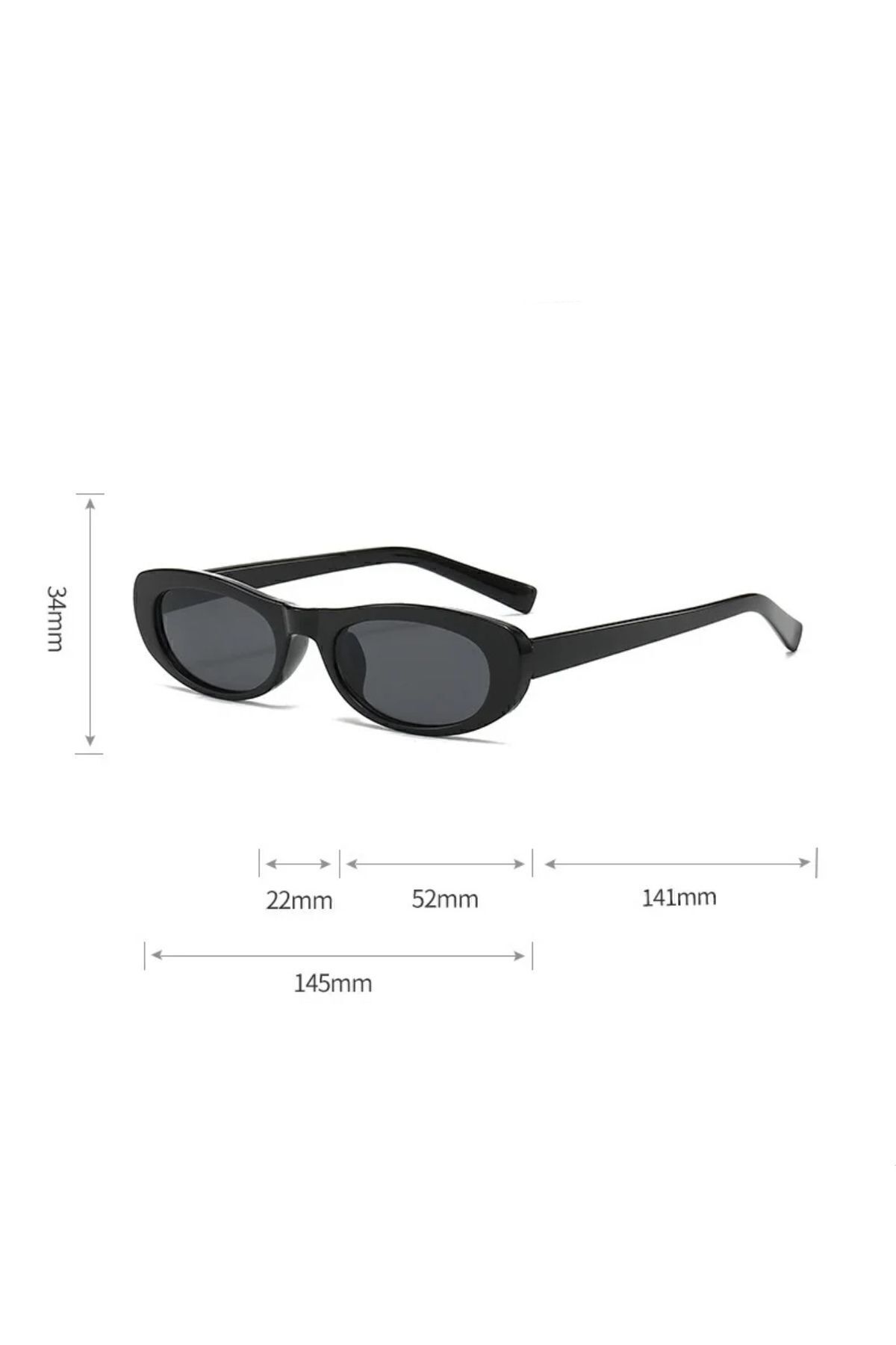 REN EYEWEAR Loren Slim Tasarım Ince Siyah Güneş Gözlüğü Popüler - Görsel 3