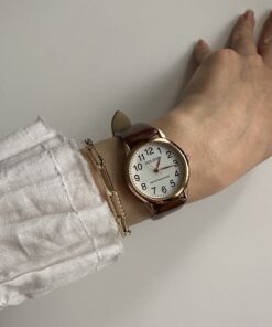 GOLDON Retro Kadın Kol Saati Rose Gold Vintage Stil Deri Kayışlı