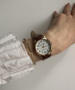 GOLDON Retro Kadın Kol Saati Rose Gold Vintage Stil Deri Kayışlı