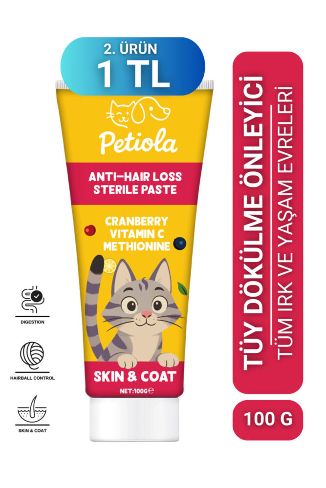 Petiola Tüy Dökülme Engelleyici, Tüy Yumağı Ve Kusma Önleyici Multivitamin Kedi Malt Macun 100 gr