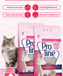 Proline Proline Bebek Pudrası Kokulu Ince Tane Topaklanan Kedi Kumu 10 Lt X 2 Adet