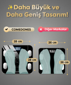 Alternative view of comedones Dijital Baskül Yağ Su Kas Vücut Kitle Endeksi Kilo Ölçer Tartı