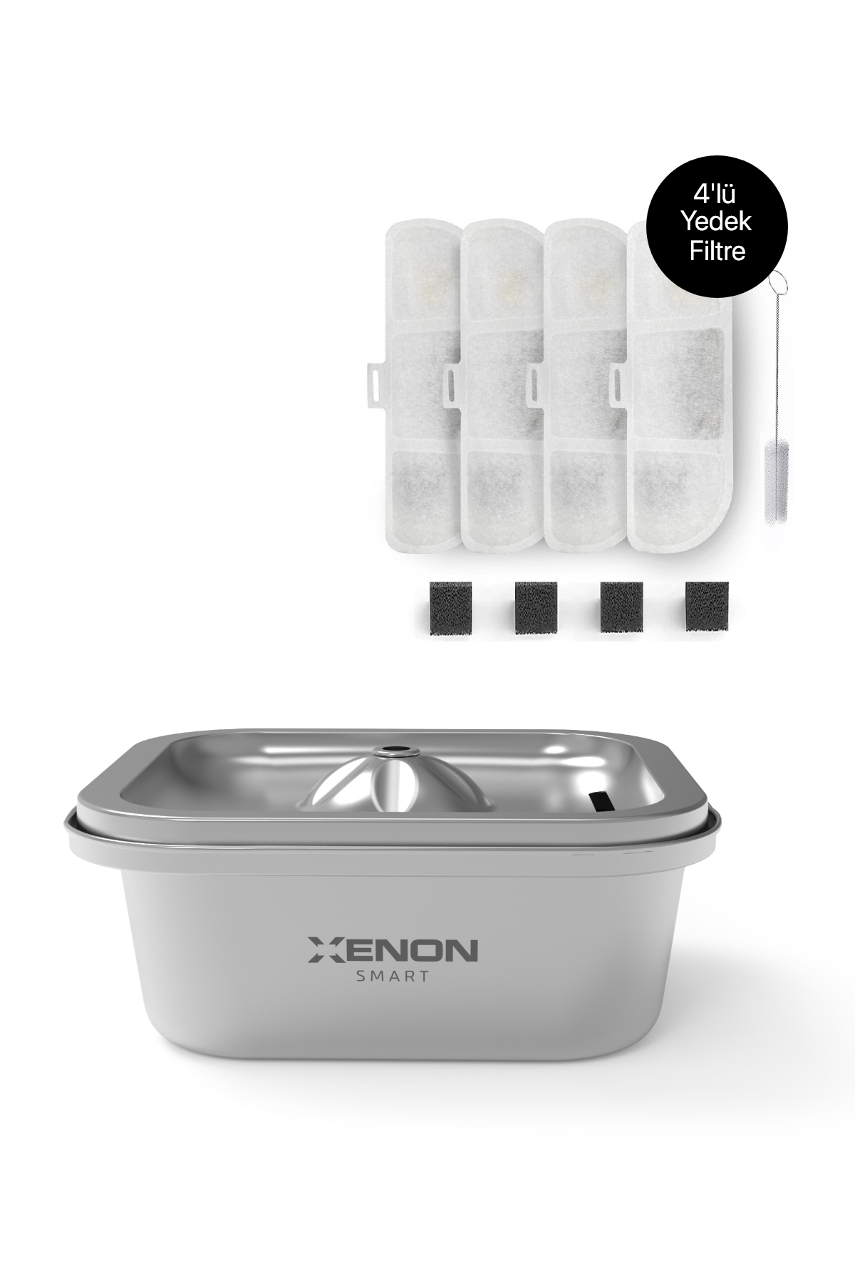 Xenon Smart Akıllı Otomatik Su Pınarı Çelik 4l Ultra Sessiz Mobil Kontrollü Su Sebili Ve 4'lü Filtre Seti