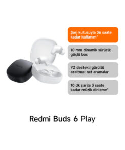 Alternative view of Xiaomi Redmi Buds 6 Play Siyah Kulakiçi Kulaklık-Gürültü Önleme BT5.4 IOS&Android (Xiaomi TR Garantili)