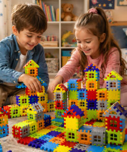 ankahometoys Puzzle City 3D Yapı Blokları - 128 Parça Eğitici Şehir Kurma ve Tasarım Seti