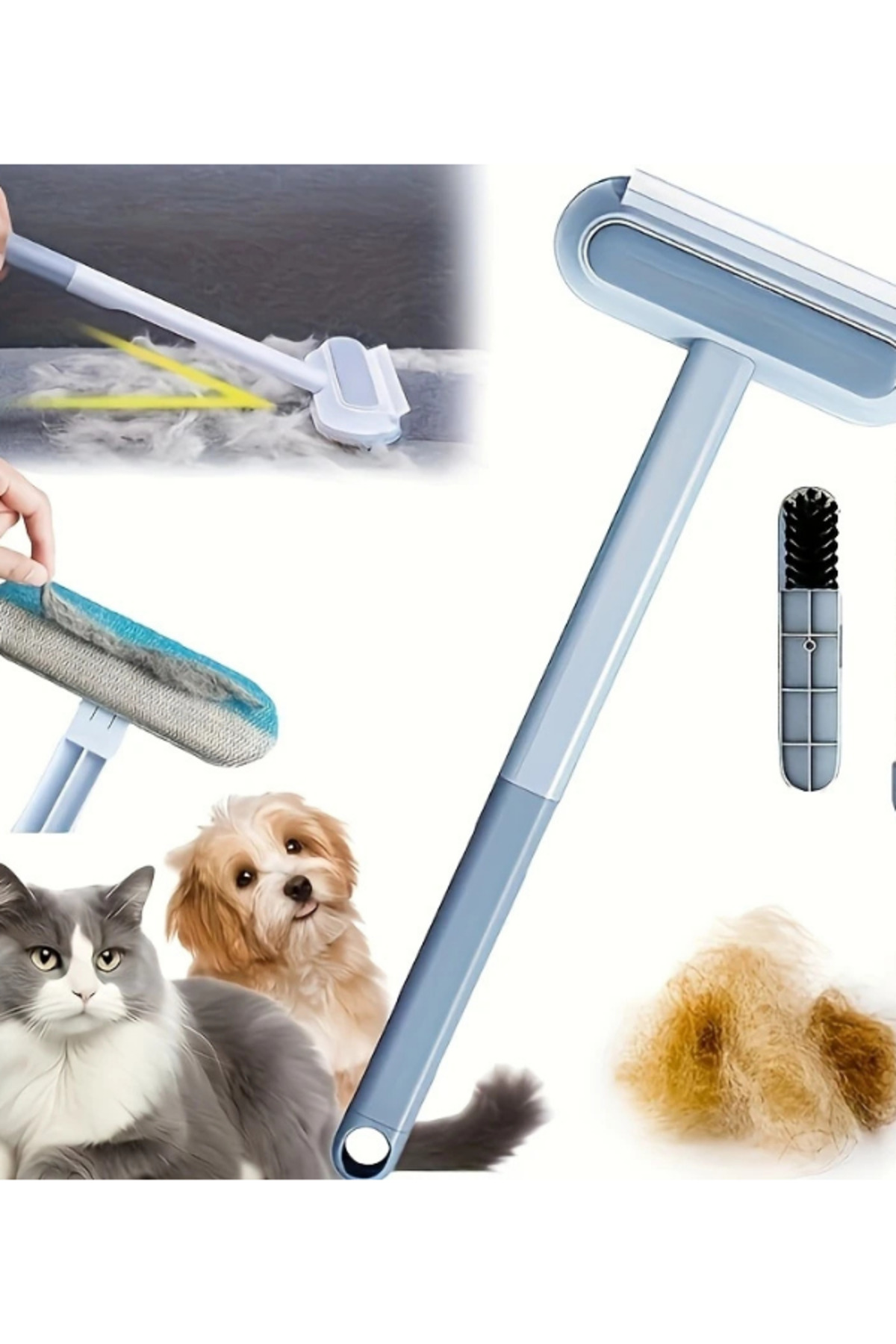 Vetrilexhome Patiroll Kedi-Köpek Tüy Temizleme Sihirli Fırça 4ü1 Arada