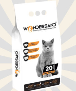 wondersand 20 Litre 0 Beyaz Bentonit Ince Tane Kokusuz Topaklanan Premium Kedi Kumu