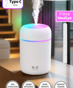 Nazalya 300 ml Ulrasonik Ledli Hava Nemlendirici Buhar Makinesi Ve Aroma Difüzörü