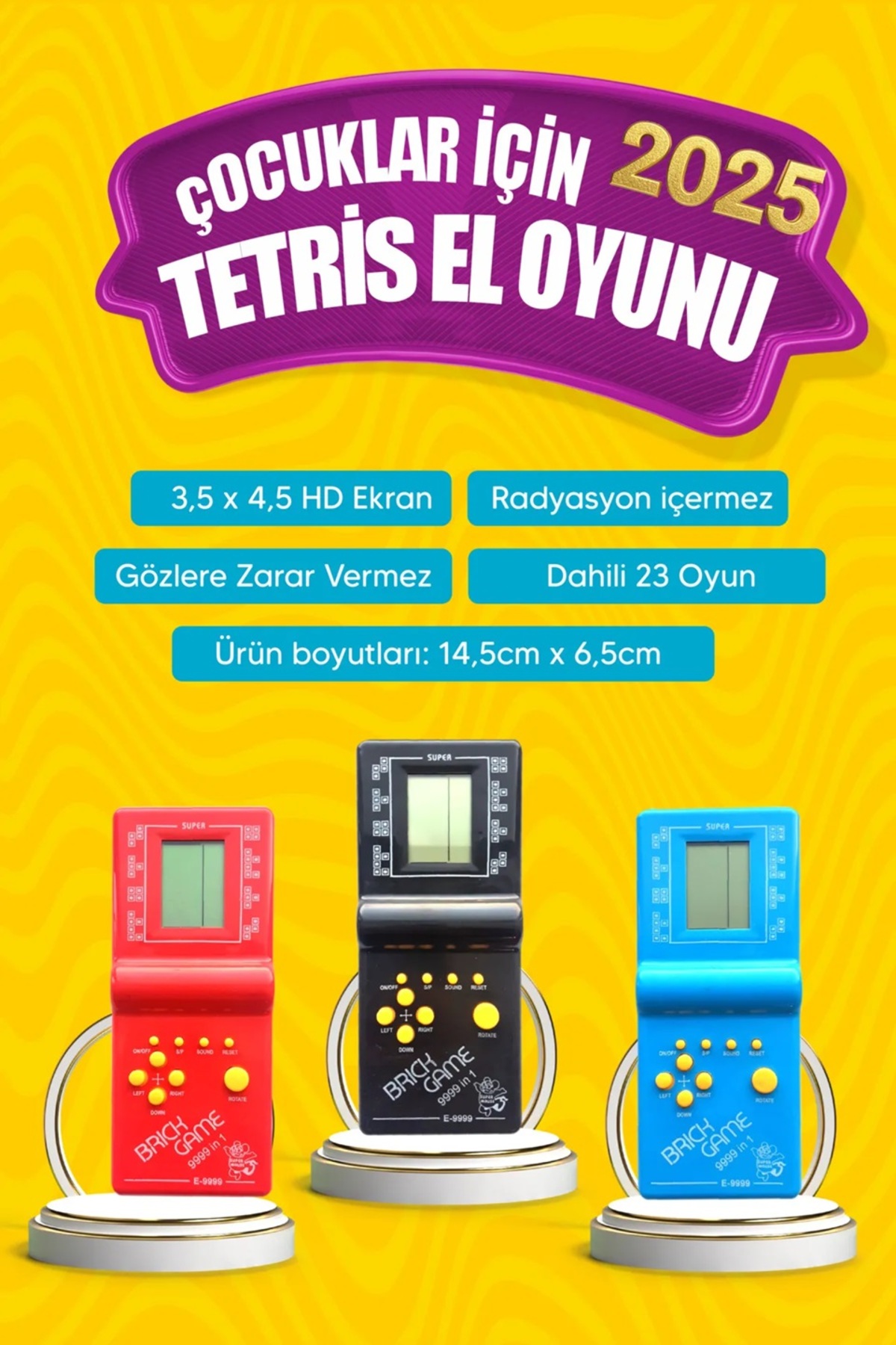 Genel Markalar Tetris Nostaljik Oyuncak Atari Tetris El Atarisi Unutulmayan Tetris Oyun basic fun