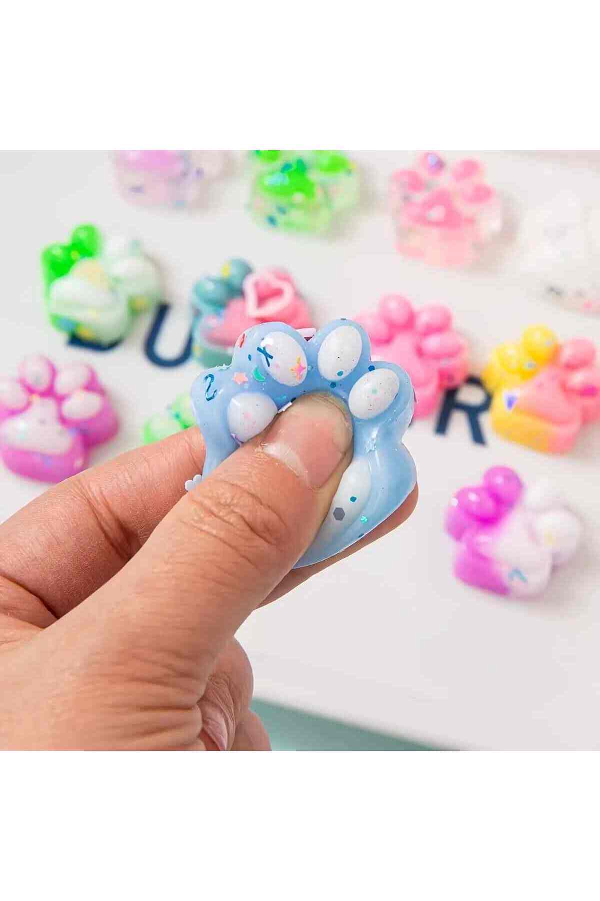 Genel Markalar 1 Adet Mini Kedi Patisi-Yapışabilen Sukuşi - Squishy Pati- Muhteşem Hisli Pati -3 cm Stres Oyuncak