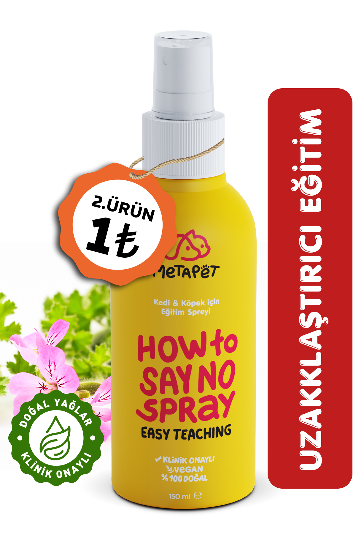 Metapet Doğal Kedi Uzaklaştırıcı Spreyi, Kedi Çiş Pedi Ve Tuvalet Alıştırma Eğitimi Seti, Kovucu, 150 ml