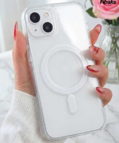Fibaks (İçi ve Dışı Jelatinli) iPhone 13/14/15 Kılıf Kablosuz Şarj Magsafe Wireless Köşe Koruma Darbe Emici