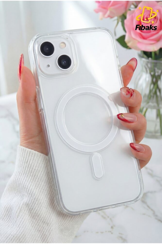 Fibaks (İçi ve Dışı Jelatinli) iPhone 13/14/15 Kılıf Kablosuz Şarj Magsafe Wireless Köşe Koruma Darbe Emici - Görsel 2