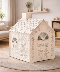 Migenty Boyanabilir Karton Oyun Evi – Çocuklar İçin Yaratıcı Boyama ve Oyun Evi
