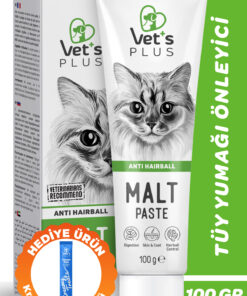 Vet's Plus Anti-Hairball Malt Macun 100gr (Tüy Yumağı Önleyici ve Sindirim Düzenleyici, Kediler için)