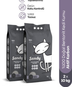 Sandy Aktif Karbonlu Topaklanan Kedi Kumu 2x10kg