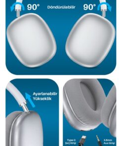 Piranha 2210 Kablosuz Bluetooth Kulak Üstü Kulaklık | Mikrofonlu | Ayarlanabilir Kafa Bandı | AUX & SD Kart - Görsel 3