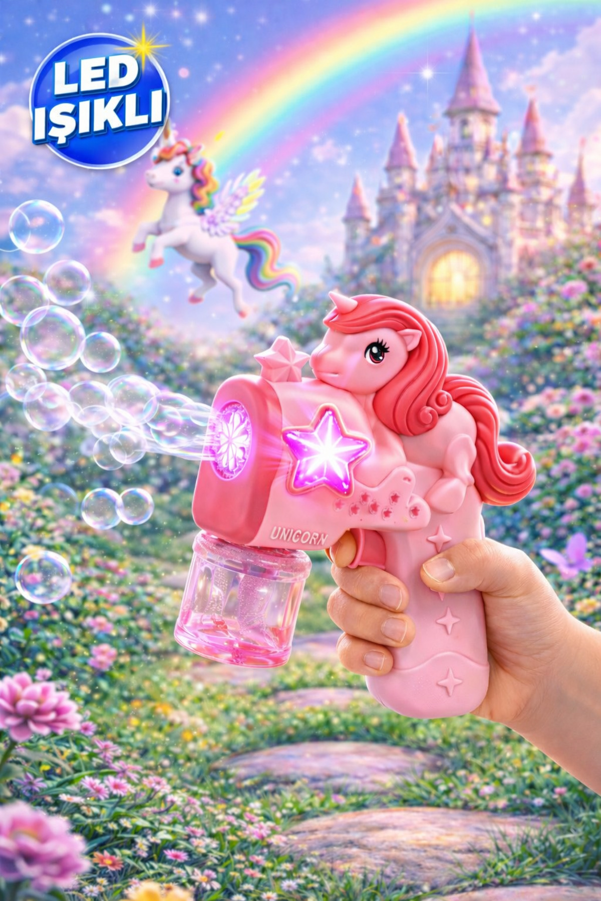 PAKİTO UNICORN Köpük Balon Makinesi-Solüsyon Hediyeli