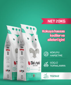 Toi Moi 2li Avantaj Paketi Kokuya Hassas Topaklanan Tozsuz Kokusuz Bentonit Kedi Kumu 2x10kg