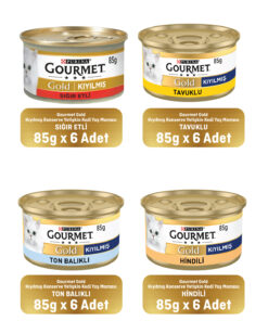 Gourmet Karışık Kıyılmış Konserve Yetişkin Kedi Yaş Maması 24 X 85 gr
