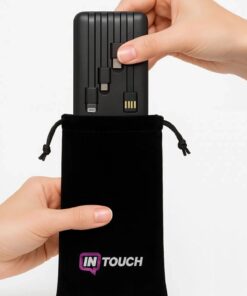 İntouch 10.000 Mah Prime Dijital Göstergeli Dahili Çoklu Kablolu Powerbank,siyah,taşınabilir Şarj Cihazı - Görsel 3