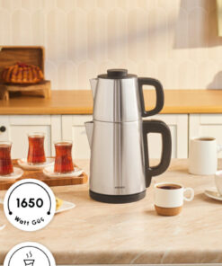 Karaca Tea Break 2 In 1 Çelik Su Isıtıcı Çay Makinesi Inox Siyah - Görsel 3