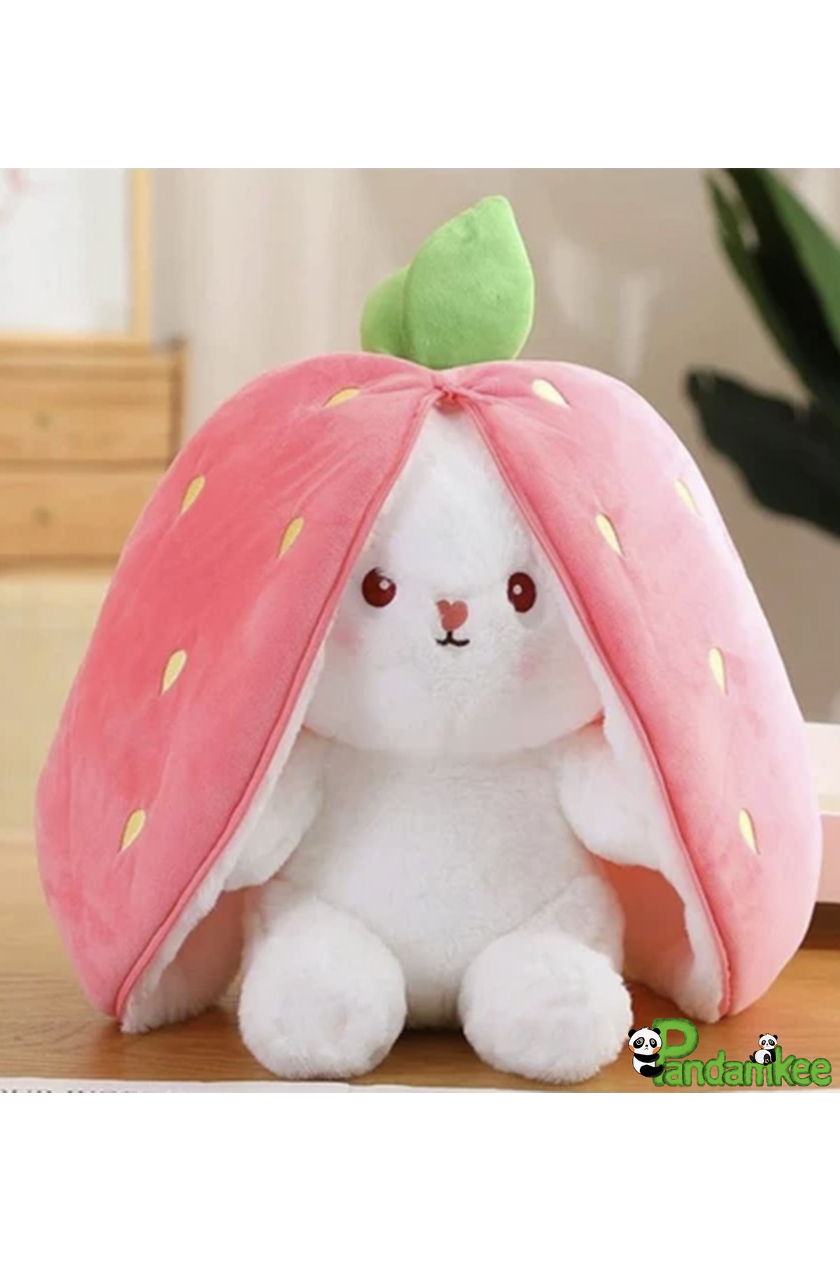 Pandamkee Özgüneroyuncak 50 Cm Çilek Çantalı Tavşan Sevgiliye Özel