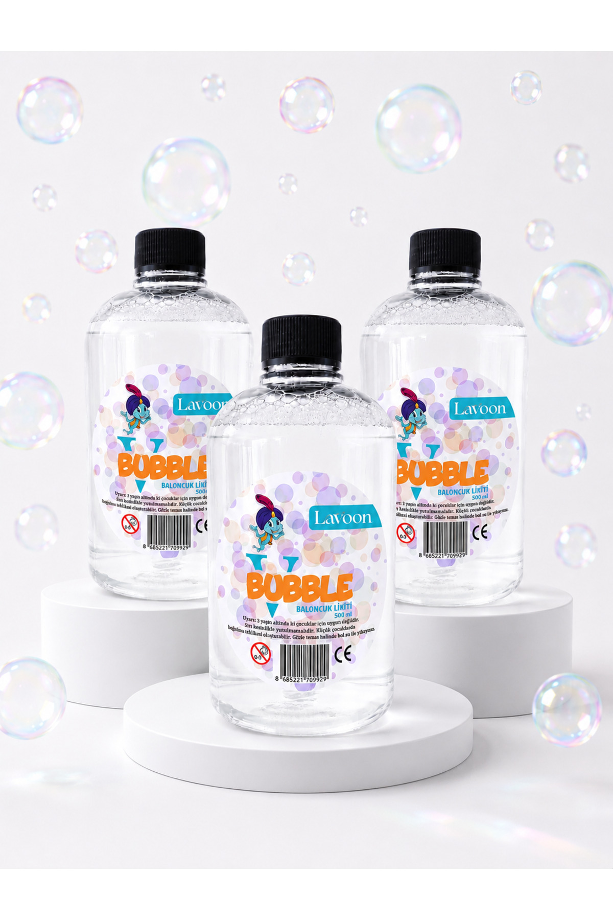 Lavoon V-bubble Kaliteli Formül 3'lü Baloncuk Sıvısı Likiti Köpük Tabancası Baloncuk Likidi 500 ml X 3 Adet