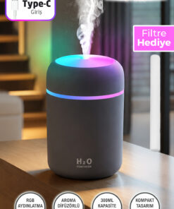 Nazalya 300 ml Ulrasonik Ledli Hava Nemlendirici Buhar Makinesi Ve Aroma Difüzörü