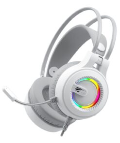 Havit Gamenote H2040D RGB Aydınlatmalı Mikrofonlu Gaming Oyuncu Kulaklığı - 3.5mm Jack + USB - Beyaz
