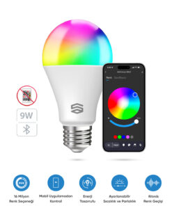 Şımart Akıllı Rgb Led Ampul Bluetooth 16m Renk, Ayarlanabilir Parlaklık