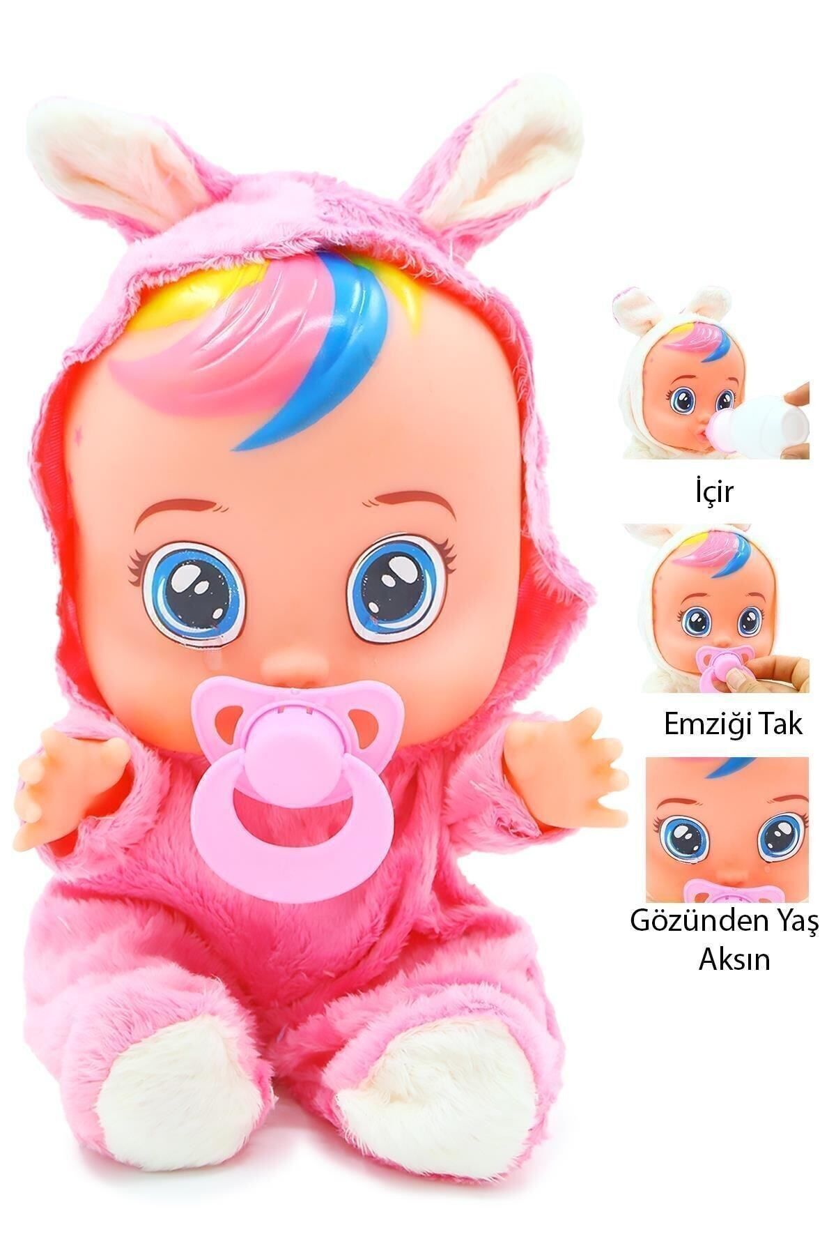 Global Toys Pembe Renk Ağlayan Ve Konuşan Roza Et Bebek