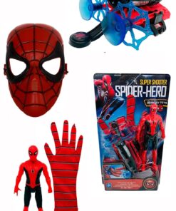 Spiderman Örümcek Adam Ok Atan Ağ Fırlatan Eldiven Ve Maske + Hediye Cüzdan