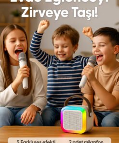 Alternative view of Omaze Mikrofonlu Karaoke Bluetooth Hoparlör Rgb Led Işıklı 5 Efektli Ses Bombası