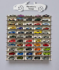 My Kids Room Kişiye Özel İsimlikli Araba Rafı 50'li Beyaz Renk (HOTWHEELS VE MATCBOX ARABALARI IÇİN UYGUNDUR)