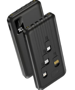 Powerway Orjinal 10.000 mAh Kendinden Kablolu ve Telefon Standlı Şarj Göstergeli Siyah Taşınabilir Powerbank - Görsel 3
