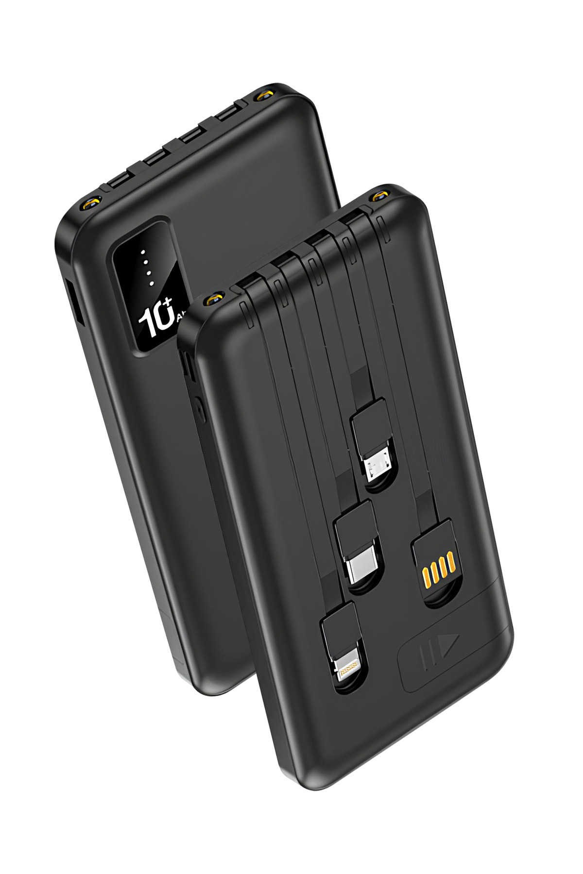 Powerway Orjinal 10.000 mAh Kendinden Kablolu ve Telefon Standlı Şarj Göstergeli Siyah Taşınabilir Powerbank - Görsel 3