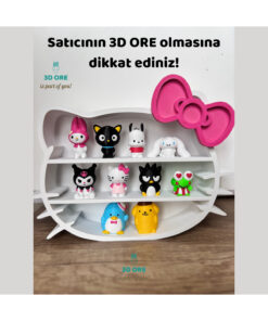 3D ORE Hello Kitty Tasarımlı Dekoratif Figür Rafı