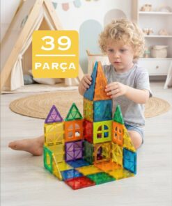 ASlife Home Mino Makers 39 Parça Yapı Manyetik Blokları Mıknatıslı Bloklar Oyuncak