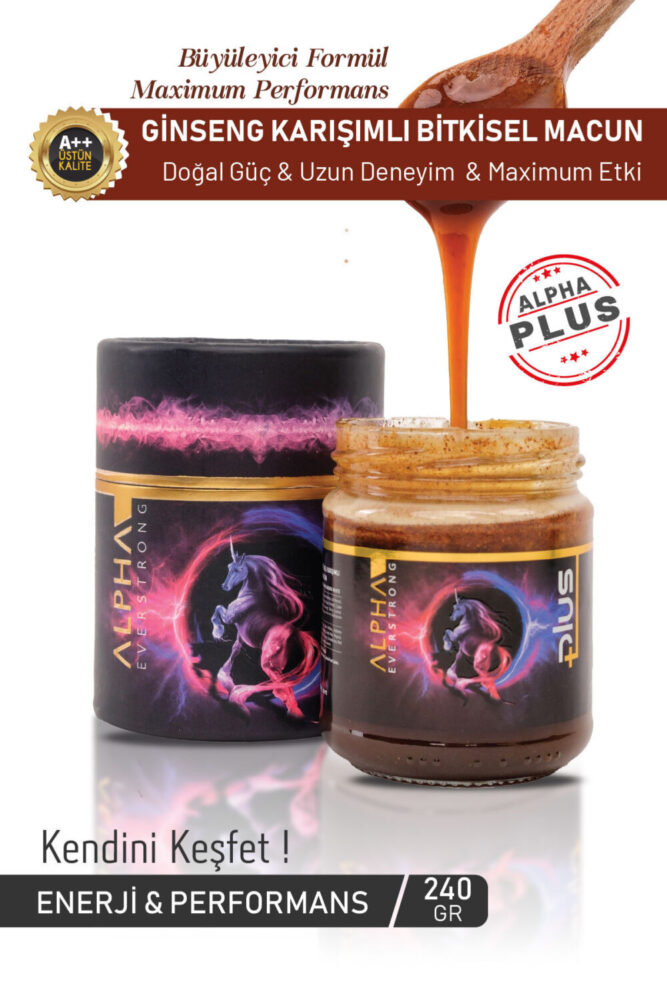 ALPHA EVERSTRONG Blvck Limitsiz Çikolatalı Bitkisel Karışım Kuvvet Macun Kavanoz (240 Gr)