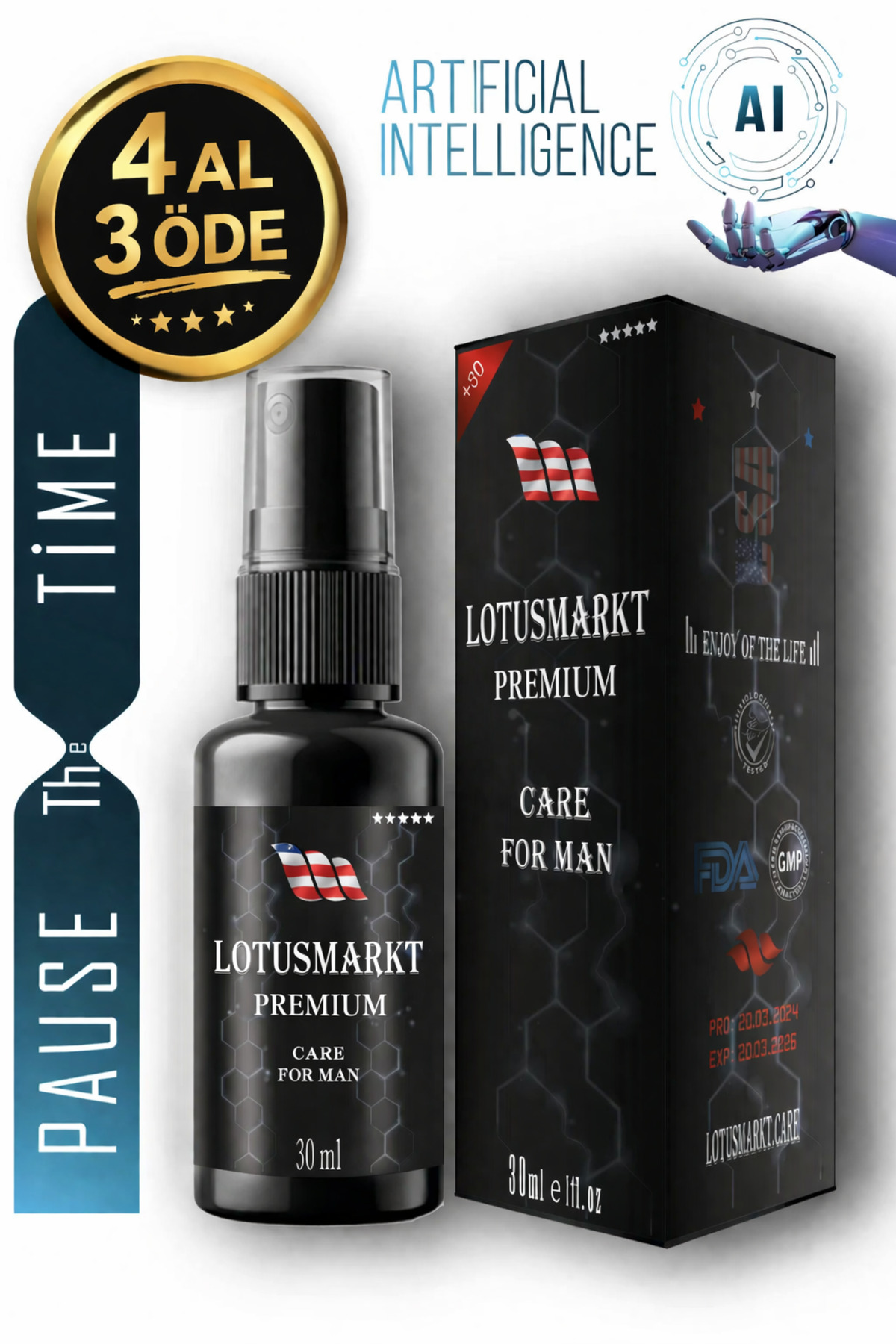 lotusmarkt Care For Man Uzun Deneyim Sprey Premium Plus
