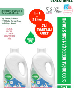 Siveno 0 Doğal Bebek Çamaşır Sabunu Kendinden Yumuşatıcılı Bitkisel Deterjan 1000 ml X2 Adet