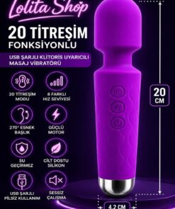 Lolita Shop Love Magic 20 Titreşim Fonksiyonlu Usb Şarjlı Mor Klitoris Uyarıcılı Ve Orgazm Masaj Vibratörü