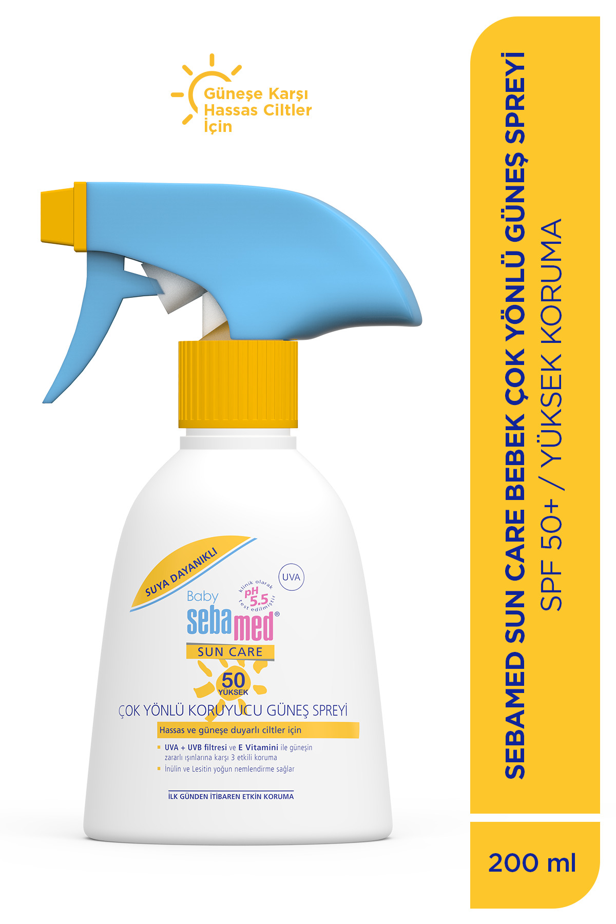 Sebamed Baby SPF 50+ UVA Korumalı UVB Filtreli Çok Yönlü Koruyucu Bebek Güneş Spreyi 200 ml