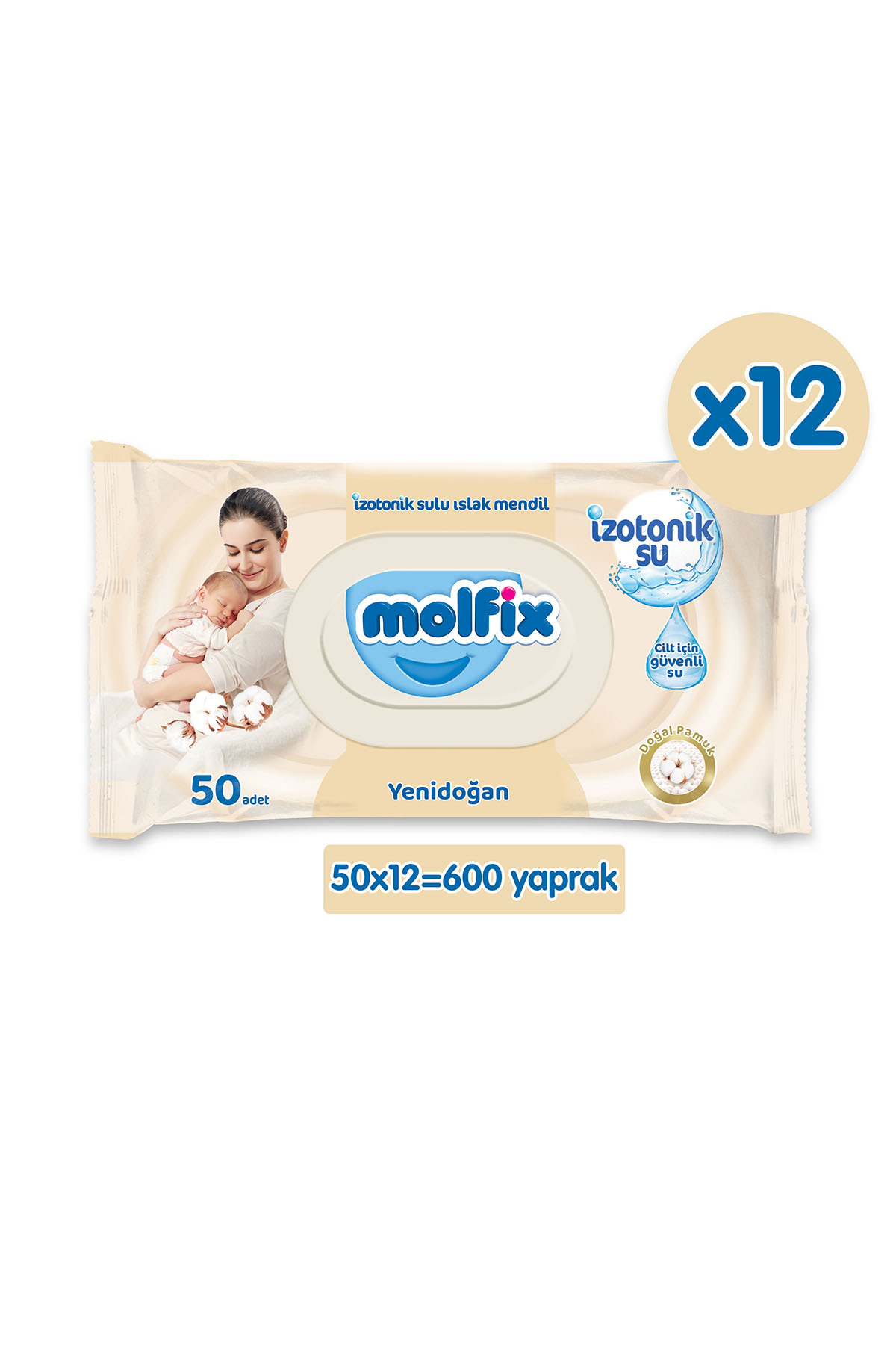 Molfix İzotonik Sulu Islak Mendil Yenidoğan 600 Adet