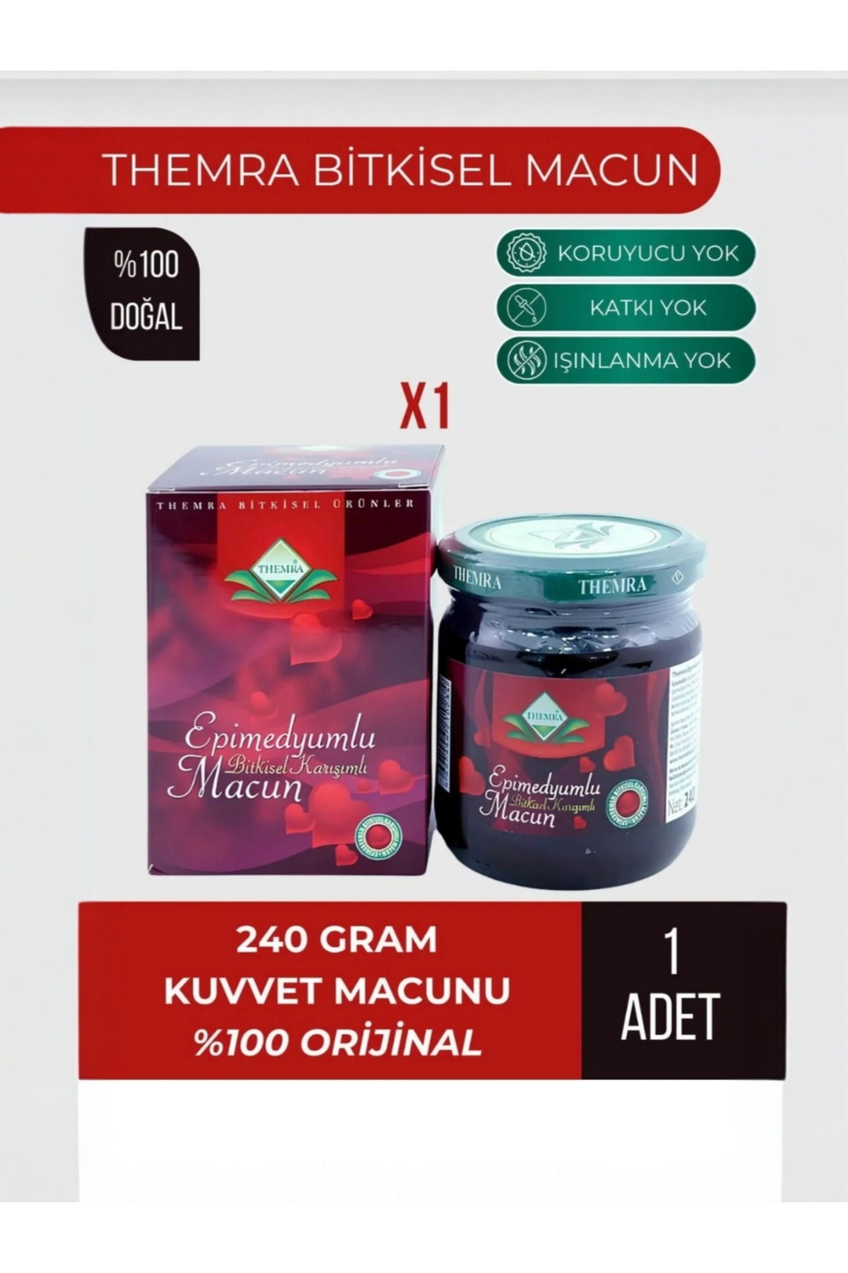 Themra Bal Ginsengli Bitkisel Karışımlı Mesir Epimedyümlü1 Kuvvet Macun 1X240 Gr